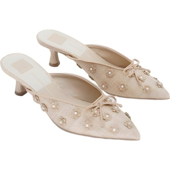 Dolce Vita Camilo Pointed Raffia Mule Light Natural - Women's US 8M - Picture 4 of 6